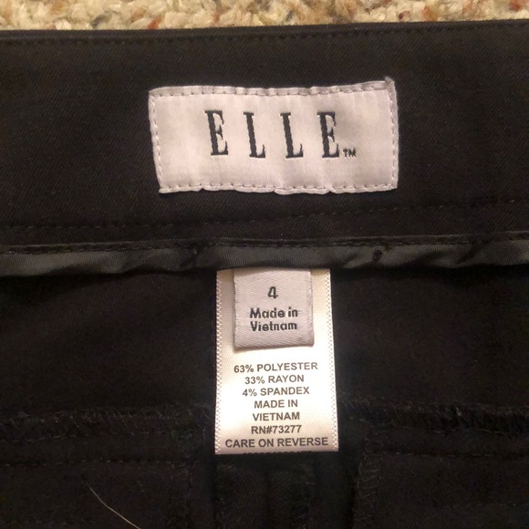 ELLE BLACK SLACKS, SIZE 4 - Picture 2 of 2
